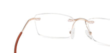 Load image into Gallery viewer, Gold Rectangle Rimless Extra Narrow Unisex Eyeglasses by Vincent Chase Online-142985