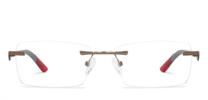 Gunmetal Rectangle Rimless Unisex Eyeglasses by Vincent Chase VC-142988