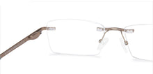 Load image into Gallery viewer, Gunmetal Rectangle Rimless Unisex Eyeglasses by Vincent Chase VC-142988
