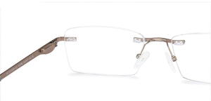 Gunmetal Rectangle Rimless Unisex Eyeglasses by Vincent Chase VC-142988
