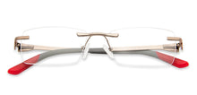 Load image into Gallery viewer, Gunmetal Rectangle Rimless Unisex Eyeglasses by Vincent Chase VC-142988