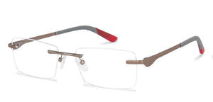 Gunmetal Rectangle Rimless Unisex Eyeglasses by Vincent Chase VC-142988