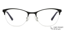 Load image into Gallery viewer, Black Cat Eye Half Rim Women Eyeglasses by Vincent Chase-202522