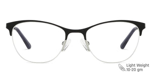 Black Cat Eye Half Rim Women Eyeglasses by Vincent Chase-202522