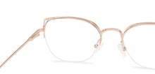 Load image into Gallery viewer, Gold Cat Eye Half Rim Medium Women Eyeglasses by Vincent Chase-142995