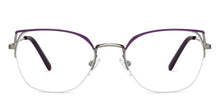 Load image into Gallery viewer, Silver Cat Eye Half Rim Women Eyeglasses by Vincent Chase-150989