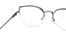 Load image into Gallery viewer, Silver Cat Eye Half Rim Women Eyeglasses by Vincent Chase-150989