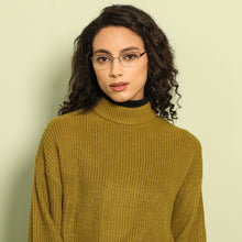 Load image into Gallery viewer, Black Cat Eye Half Rim Narrow Women Eyeglasses by Vincent Chase-142997