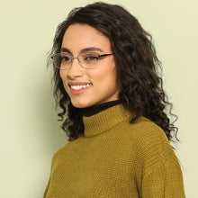 Load image into Gallery viewer, Black Cat Eye Half Rim Narrow Women Eyeglasses by Vincent Chase-142997