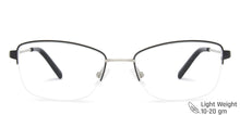 Load image into Gallery viewer, Black Cat Eye Half Rim Narrow Women Eyeglasses by Vincent Chase-142997
