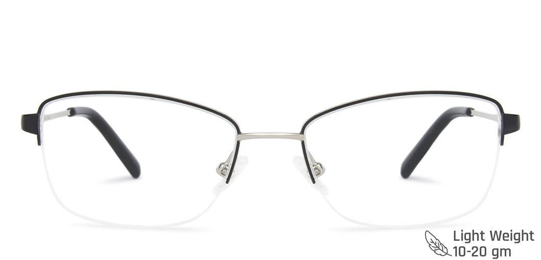 Black Cat Eye Half Rim Narrow Women Eyeglasses by Vincent Chase-142997