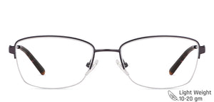 Gunmetal Cat Eye Half Rim Women Eyeglasses by Vincent Chase-142998