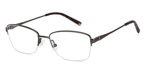Gunmetal Cat Eye Half Rim Women Eyeglasses by Vincent Chase-202504