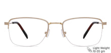 Load image into Gallery viewer, Gold Rectangle Half Rim Unisex Eyeglasses by Vincent Chase Computer Glasses-148255