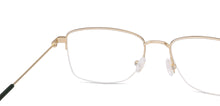 Load image into Gallery viewer, Gold Rectangle Half Rim Unisex Eyeglasses by Vincent Chase Computer Glasses-148255