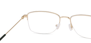 Gold Rectangle Half Rim Unisex Eyeglasses by Vincent Chase Computer Glasses-148255