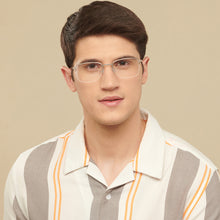 Load image into Gallery viewer, Silver Rectangle Half Rim Wide Unisex Eyeglasses by Vincent Chase-143005