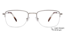 Load image into Gallery viewer, Silver Rectangle Half Rim Wide Unisex Eyeglasses by Vincent Chase-143005