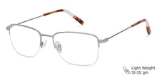Load image into Gallery viewer, Silver Rectangle Half Rim Wide Unisex Eyeglasses by Vincent Chase-143005