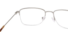 Load image into Gallery viewer, Silver Rectangle Half Rim Wide Unisex Eyeglasses by Vincent Chase-143005