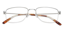 Load image into Gallery viewer, Silver Rectangle Half Rim Wide Unisex Eyeglasses by Vincent Chase-143005