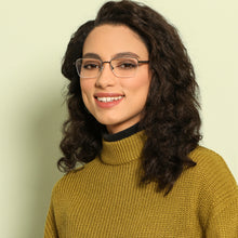 Load image into Gallery viewer, Gunmetal Rectangle Half Rim Unisex Eyeglasses by Vincent Chase Computer Glasses-146936
