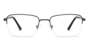 Gunmetal Rectangle Half Rim Unisex Eyeglasses by Vincent Chase Computer Glasses-146936