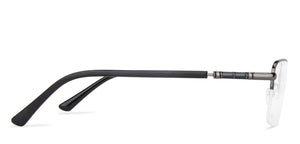 Gunmetal Rectangle Half Rim Unisex Eyeglasses by Vincent Chase Computer Glasses-146936