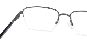 Gunmetal Rectangle Half Rim Unisex Eyeglasses by Vincent Chase Computer Glasses-146936