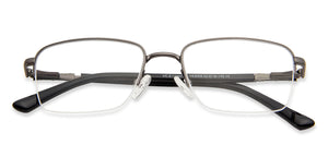 Gunmetal Rectangle Half Rim Unisex Eyeglasses by Vincent Chase Computer Glasses-146936