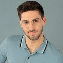 Load image into Gallery viewer, Gold Geometric Full Rim Unisex Eyeglasses by Vincent Chase VC-143012