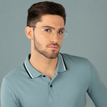 Load image into Gallery viewer, Gold Geometric Full Rim Unisex Eyeglasses by Vincent Chase VC-143012