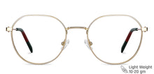 Load image into Gallery viewer, Gold Geometric Full Rim Unisex Eyeglasses by Vincent Chase VC-143012