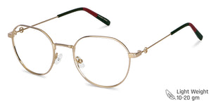 Gold Geometric Full Rim Unisex Eyeglasses by Vincent Chase VC-143012