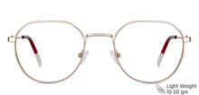 Load image into Gallery viewer, Gold Geometric Full Rim Unisex Eyeglasses by Vincent Chase Computer Glasses-148260