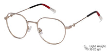 Load image into Gallery viewer, Gold Geometric Full Rim Unisex Eyeglasses by Vincent Chase Computer Glasses-148260