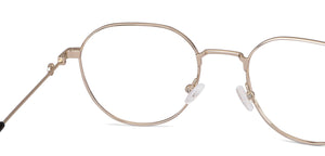 Gold Geometric Full Rim Unisex Eyeglasses by Vincent Chase Computer Glasses-148260