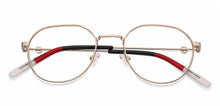 Load image into Gallery viewer, Gold Geometric Full Rim Unisex Eyeglasses by Vincent Chase Computer Glasses-148260