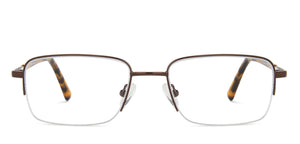 Gunmetal Rectangle Half Rim Medium Unisex Eyeglasses by Vincent Chase-143016