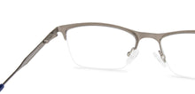 Load image into Gallery viewer, Blue Rectangle Half Rim Narrow Unisex Eyeglasses by Vincent Chase-143020