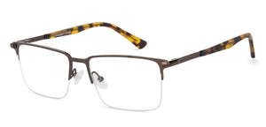 Brown Rectangle Half Rim Unisex Eyeglasses by Vincent Chase Online-143036