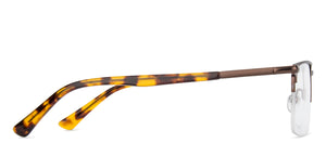 Brown Rectangle Half Rim Unisex Eyeglasses by Vincent Chase Online-143036