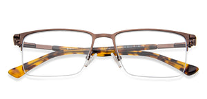 Brown Rectangle Half Rim Unisex Eyeglasses by Vincent Chase Online-143036