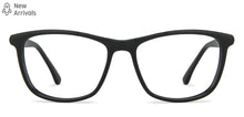 Load image into Gallery viewer, Black Rectangle Full Rim Medium Unisex Eyeglasses by Vincent Chase-143212
