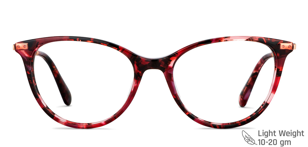 Red Cat Eye Full Rim Unisex Eyeglasses by Vincent Chase-149160