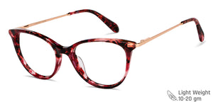 Red Cat Eye Full Rim Unisex Eyeglasses by Vincent Chase-149160