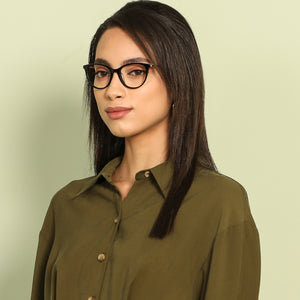 Black Cat Eye Full Rim Narrow Women Eyeglasses by Vincent Chase-143218