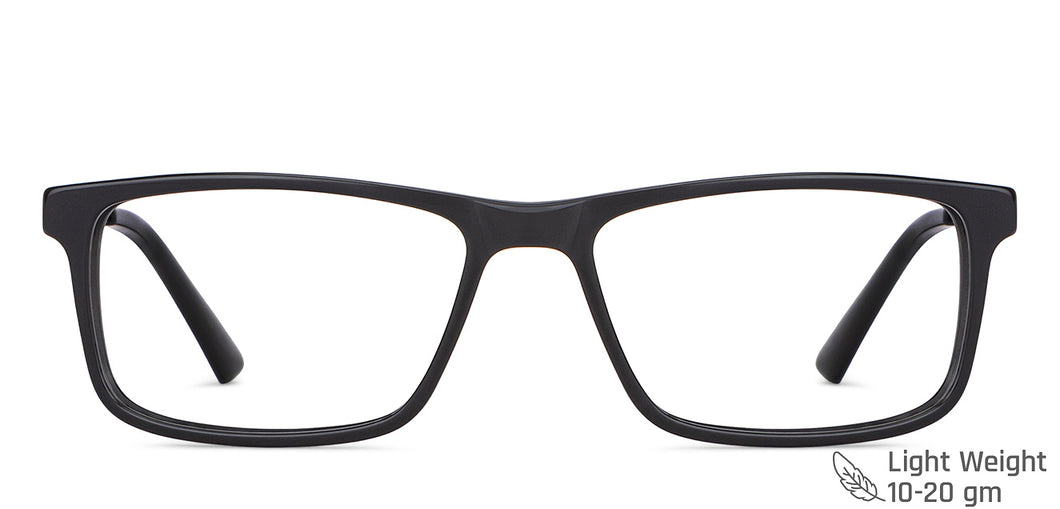 Black Rectangle Full Rim Unisex Eyeglasses by Vincent Chase VC-149405