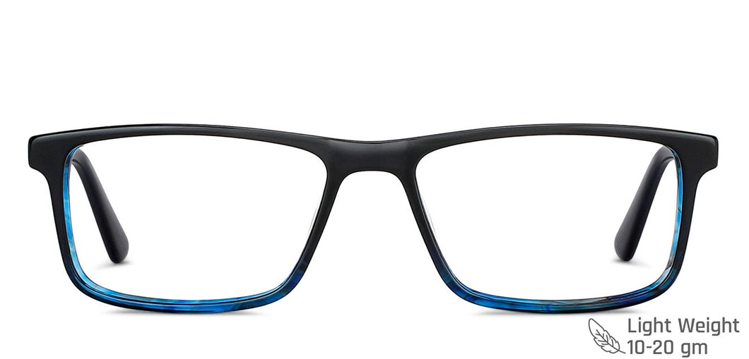 Blue Rectangle Full Rim Unisex Eyeglasses by Vincent Chase Computer Glasses-146372