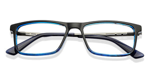Blue Rectangle Full Rim Unisex Eyeglasses by Vincent Chase Computer Glasses-146372